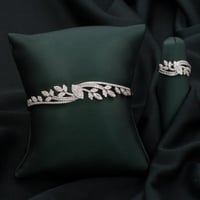 طقم اسوارة وخاتم باللون الفضي