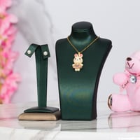 طقم سلسال وحلق بناتي ناعم تصميم براق يناسب من عمر...