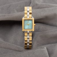 ساعة نسائية متفردة باللون الذهبي الفضي ميناء تيفان...