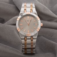 ساعة رجالية باللونين الفضي والنحاسي