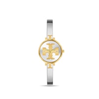 ساعة نسائية حصير باللون الذهبي الفضي