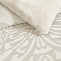 مفرش مفرد ونص مخمل - 5 قطع - سلسلة لامورا - رمادي...