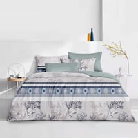 مفرش صيفي مفرد - 4 قطع - سلسلة سيلين - رمادي فاتح