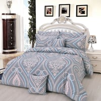 مفرش صيفي مزدوج - 8 قطع - سلسلة ميلان - بنفسجي فات...