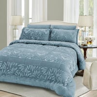 مفرش مفرد ونص مخمل - 4 قطع - سلسلة نوفا - أزرق بحر...