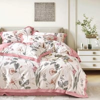 مفارش صيفية قطن ساتين مزدوج - 9 قطع - 300 غرزة - س...