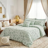 مفرش جاكار شانيل مزدوج 9 قطع - سلسلة كاليستا - أزر...