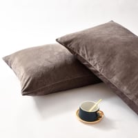 طقم شراشف مخملي ذو وجه واحد مزدوج - 3 قطع - البني...