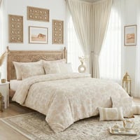 مفرش جاكار شانيل مزدوج 9 قطع - سلسلة كاليستا - بيج