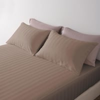 طقم شراشف فندقية مزدوج - 3 قطع - بني