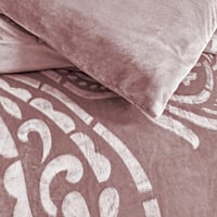 مفرش مفرد مخمل - 5 قطع - سلسلة لامورا - رمادي بنفس...