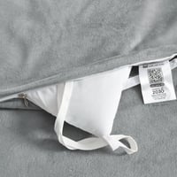 مفرش مزدوج مخمل - 7 قطع - سلسلة لامورا - رمادي