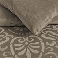 مفرش مزدوج مخمل - 7 قطع - سلسلة لامورا - رمادي داك...