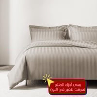 تلبيسة لحاف قطن مفرد - 240 غرزة - 4 قطع - رمادي جد...