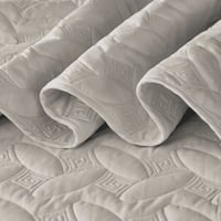 مفرش مضغوط مزدوج - 4 قطع - سلسلة إلميرا - الرمادي...