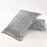 مفرش مزدوج مخمل - 7 قطع - سلسلة لامورا - رمادي