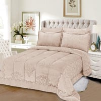 مفرش مفرد مخمل - 4 قطع - سلسلة نوفا - بنفسجي جملي