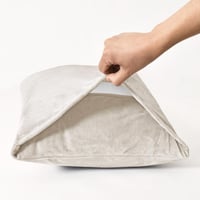 طقم بيت مخدة مخملي - 2 قطع - رمادي متوسط