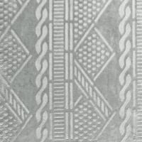 شرشف مخملي بنقوش ذو وجه واحد مفرد - 2 قطع - رمادي