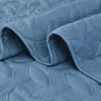 مفرش مضغوط مزدوج - 4 قطع - سلسلة إلميرا - أزرق بحي...