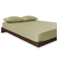 طقم شراشف قطن مفرد ونص - 3 قطع - أخضر فاتح