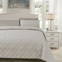 مفرش مضغوط مزدوج - 4 قطع - سلسلة إلميرا - الرمادي...