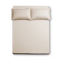 طقم شراشف فندقية مزدوج - 3 قطع - رمادي فاتح