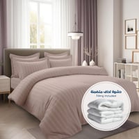 مفرش فندقي مزدوج مع الحشوة القابلة للنزع - 9 قطعة...