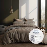 مفارش فندقي قطن مزدوج مع الحشوة القابلة للنزع - 9...