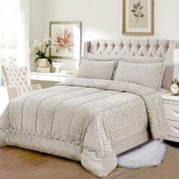 مفرش مفرد ونص مخمل - 4 قطع - سلسلة نوفا - رمادي مت...