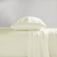 طقم شراشف سرير قطن بدون مطاط مفرد - 3 قطع - أوف وا...