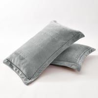 مفرش مزدوج مخمل - 7 قطع - سلسلة لامورا - رمادي