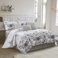 مفرش صيفي مفرد - 4 قطع - سلسلة سيلين - رمادي