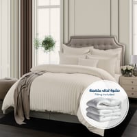 مفرش نفرين فندقي مع الحشوة القابلة للنزع مزدوج - 9...