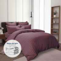 مفرش فندقي مزدوج مع الحشوة القابلة للنزع - 9 قطعة...