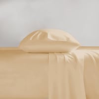 طقم شراشف سرير قطن بدون مطاط مفرد - 3 قطع - بيچ