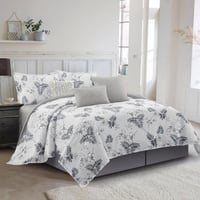 مفرش صيفي مفرد ونص - 4 قطع - سلسلة سيلين - رمادي