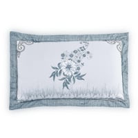 مفرش صيفي مزدوج - 6 قطع - سلسلة سيلين - رمادي أزرق