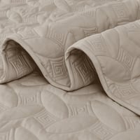 مفرش مضغوط مفرد - 3 قطع - سلسلة إلميرا - لون بيج و...