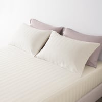 طقم شراشف فندقية مفرد ونص - 3 قطع - كريمي