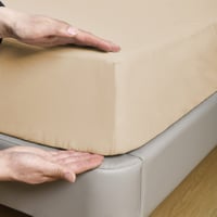 طقم شراشف قطن مفرد ونص - 3 قطع - بيج