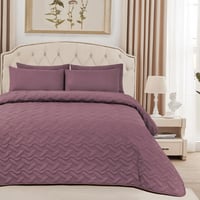 مفرش مضغوط مفرد - 3 قطع - سلسلة إلميرا - لايلك