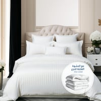 مفارش فندقي قطن مفرد مع الحشوة القابلة للنزع - 5 ق...