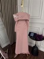 فستان سهره وردي و اصفر و سماوي