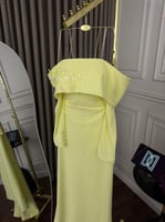 فستان سهره وردي و اصفر و سماوي