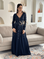 فستان نسائية سهرة كحلي