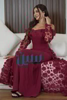 فستان نسائي فخم باللون العودي