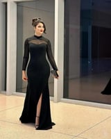 فستان سهرة اسود ناعم جذاب