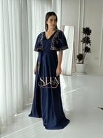 جلابيه كحلي نسائي مطرزة