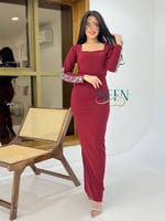 فستان ناعم عنابي